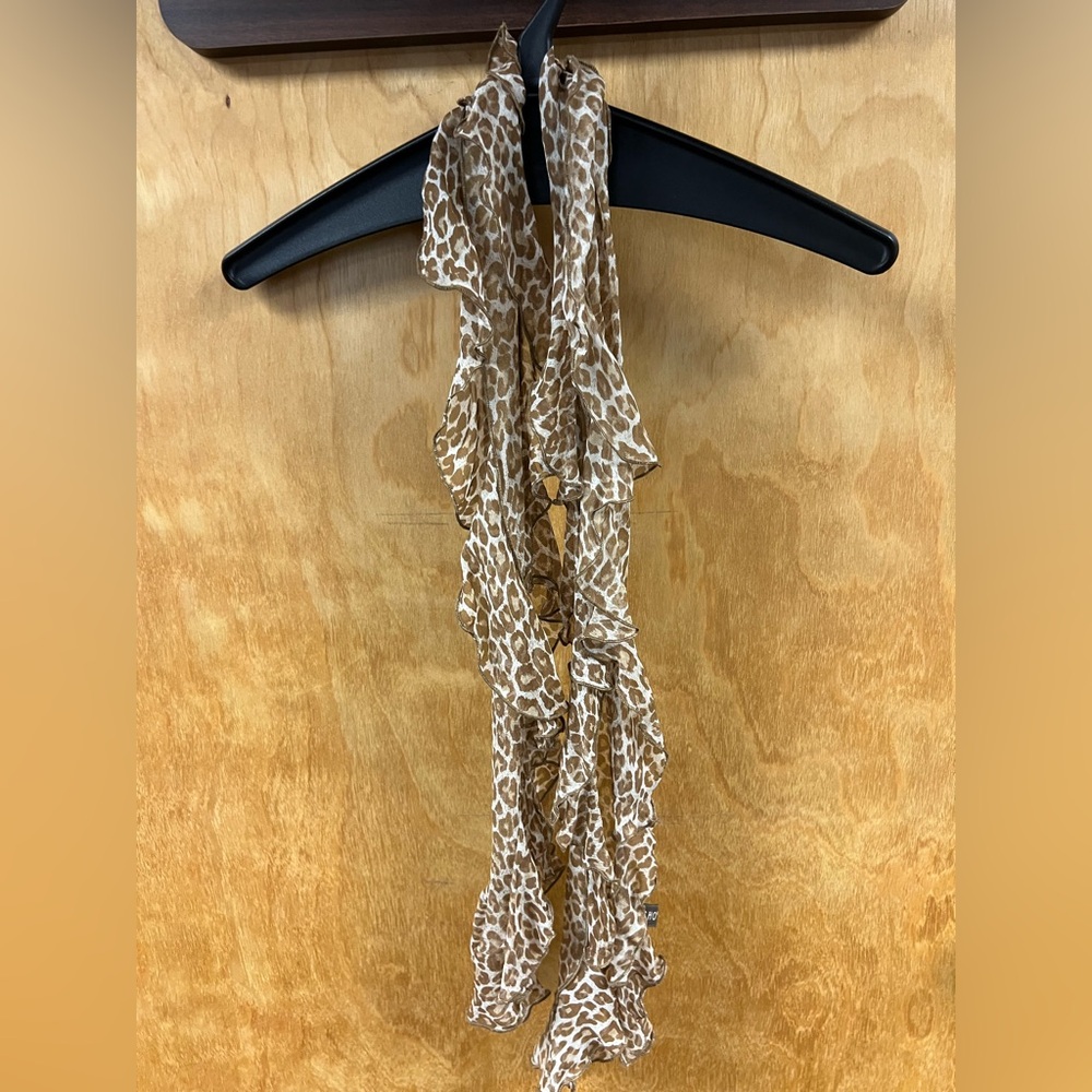 Vtg Echo Scarf 100% Silk Leopard Print